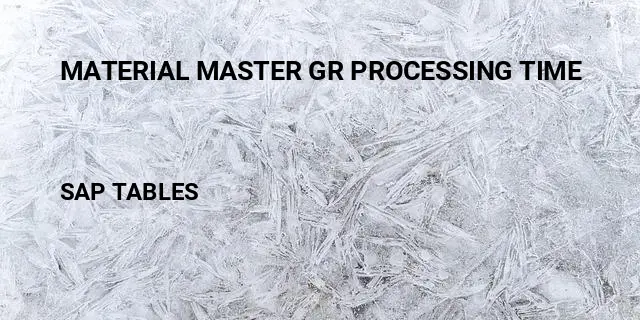 Material master gr processing time Table in SAP