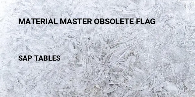 Material master obsolete flag Table in SAP