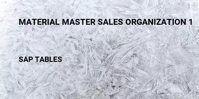 Material master sales organization 1 Table in SAP