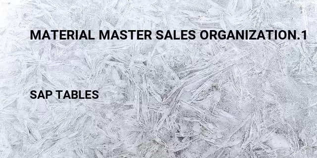 Material master sales organization.1 Table in SAP