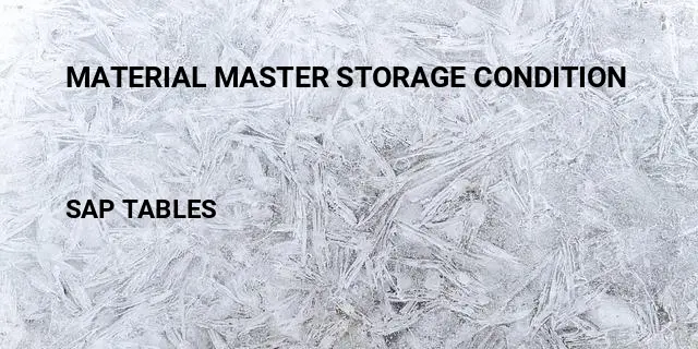 Material master storage condition Table in SAP
