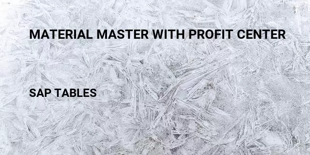 Material master with profit center  Table in SAP