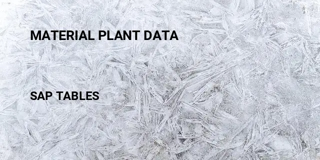 Material plant data Table in SAP