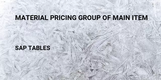Material pricing group of main item Table in SAP