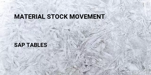 Material stock movement Table in SAP