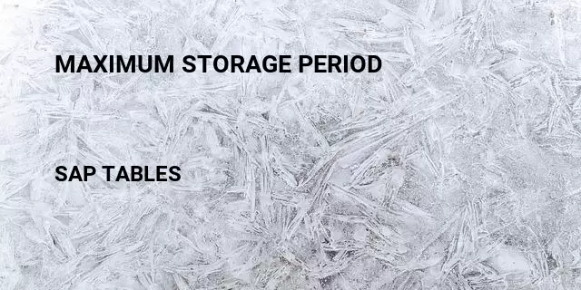 Maximum storage period Table in SAP
