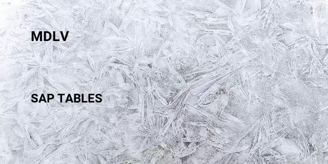 Mdlv Table in SAP