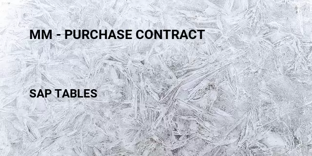 Mm - purchase contract Table in SAP