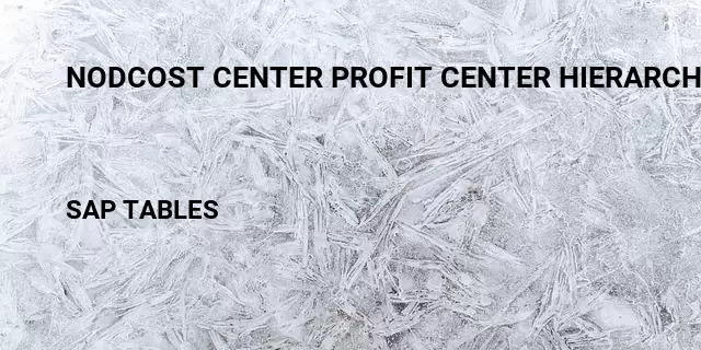 Nodcost center profit center hierarchy Table in SAP