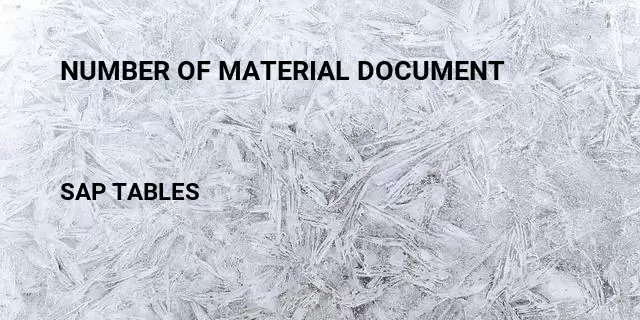 Number of material document Table in SAP
