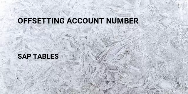 Offsetting account number Table in SAP