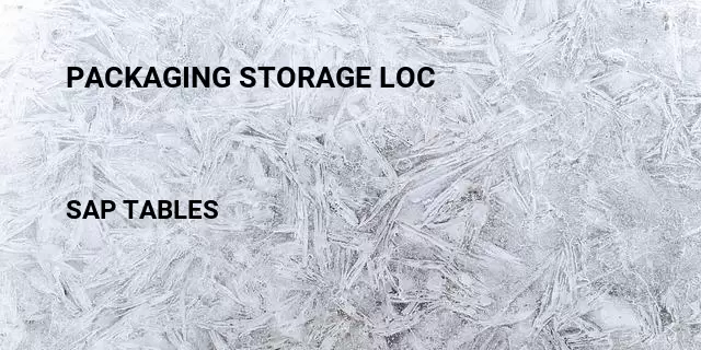 Packaging storage loc Table in SAP
