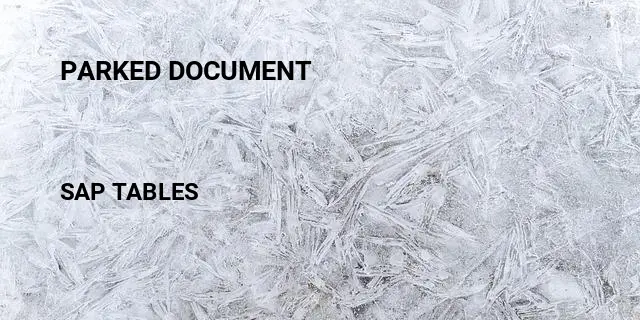 Parked document Table in SAP