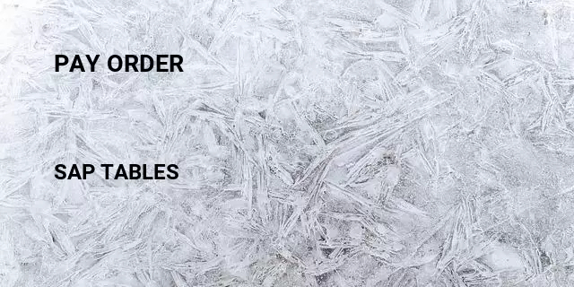 Pay order Table in SAP