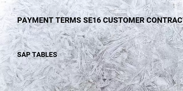 Payment terms se16 customer contract Table in SAP