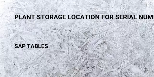 Plant storage location for serial number Table in SAP