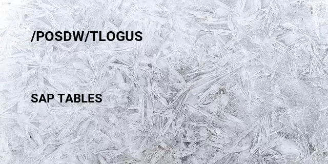 /posdw/tlogus Table in SAP