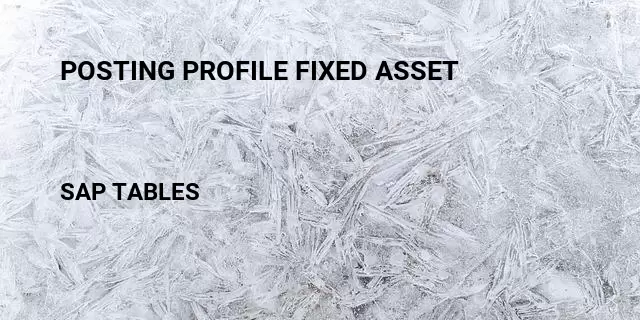 Posting profile fixed asset Table in SAP