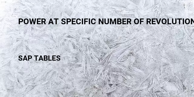 Power at specific number of revolutions per minute Table in SAP