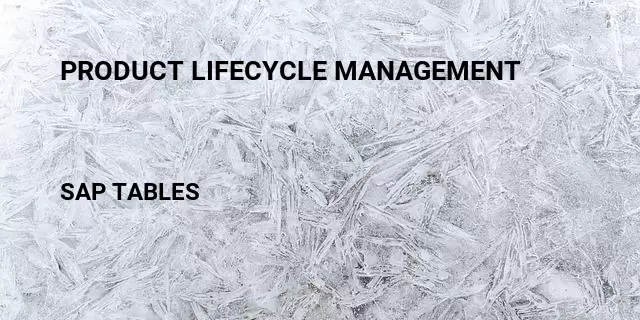 Product lifecycle management Table in SAP