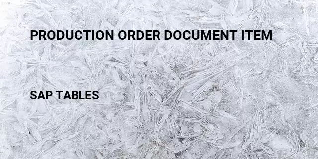 Production order document item Table in SAP