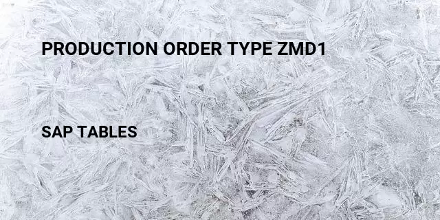 Production order type zmd1 Table in SAP