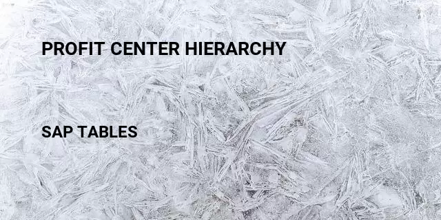 Profit center hierarchy  Table in SAP