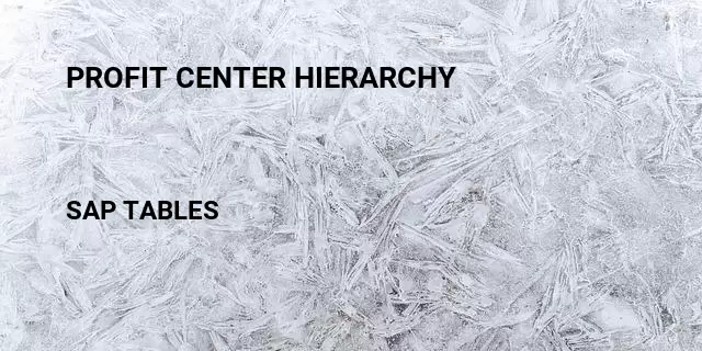 Profit center hierarchy Table in SAP