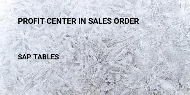 Profit center in sales order Table in SAP