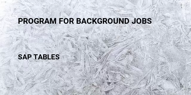 Program for background jobs Table in SAP