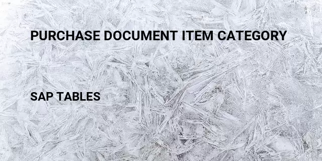 Purchase document item category Table in SAP