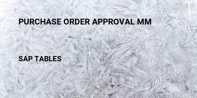 Purchase order approval mm Table in SAP