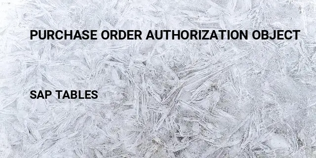 Purchase order authorization object Table in SAP