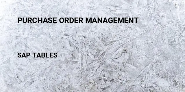 Purchase order management Table in SAP