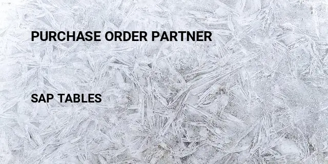 Purchase order partner Table in SAP