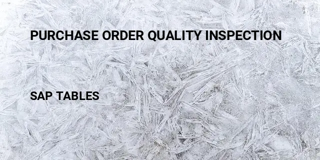 Purchase order quality inspection Table in SAP