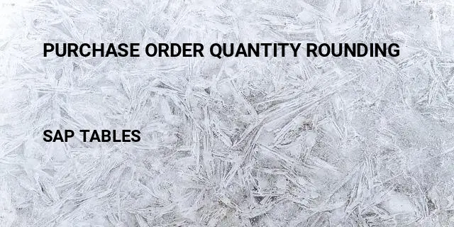 Purchase order quantity rounding Table in SAP