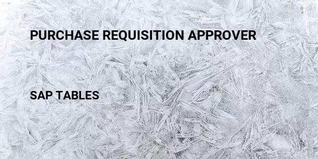 Purchase requisition approver Table in SAP
