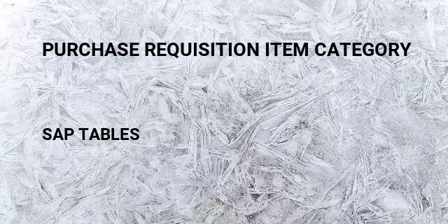 Purchase requisition item category Table in SAP