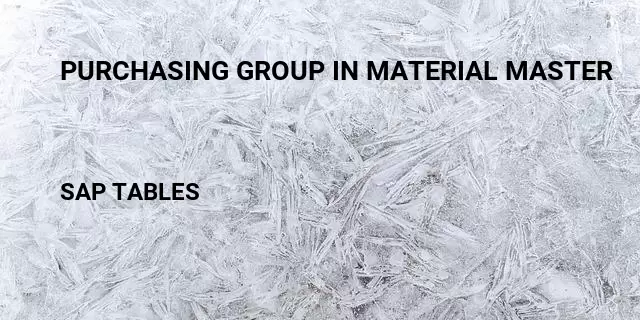 Purchasing group in material master Table in SAP