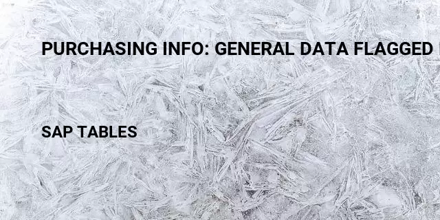 Purchasing info: general data flagged for deletion Table in SAP