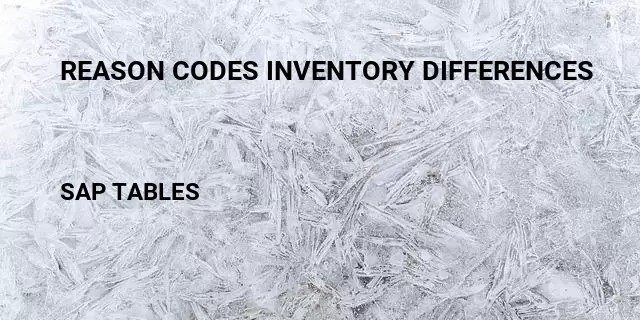 Reason codes inventory differences Table in SAP