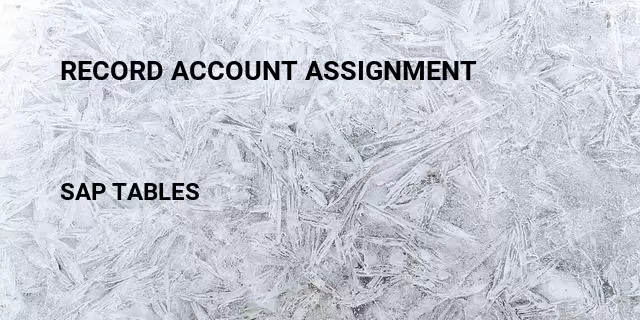 Record account assignment Table in SAP