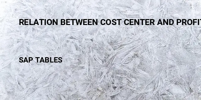 Relation between cost center and profit center Table in SAP