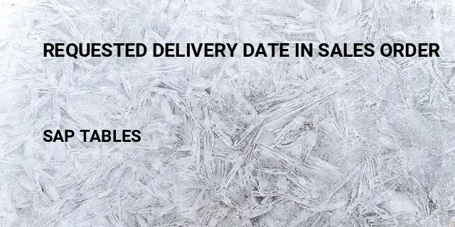 Requested delivery date in sales order Table in SAP