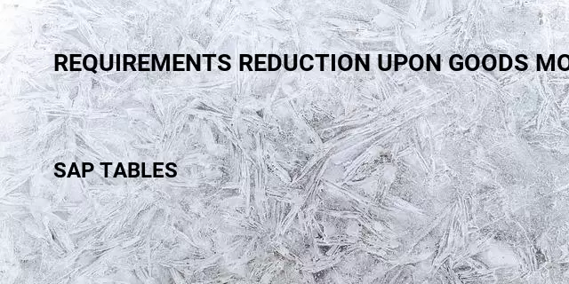 Requirements reduction upon goods movements Table in SAP