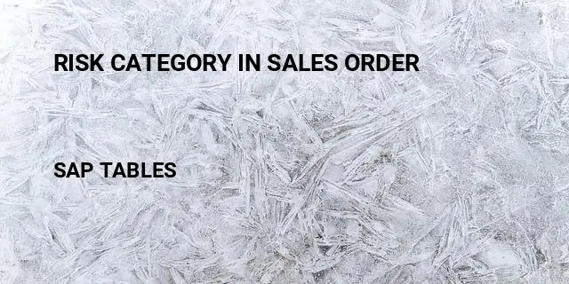 Risk category in sales order Table in SAP