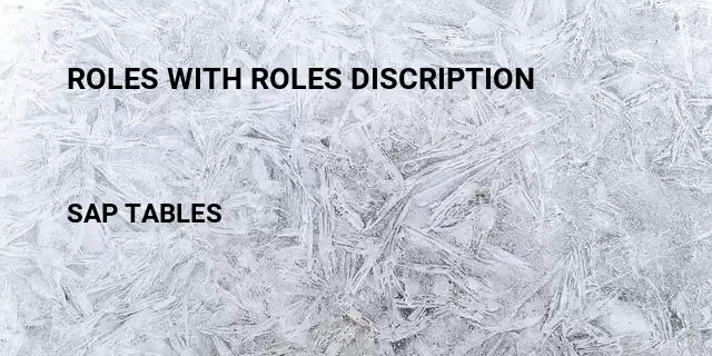 Roles with roles discription  Table in SAP
