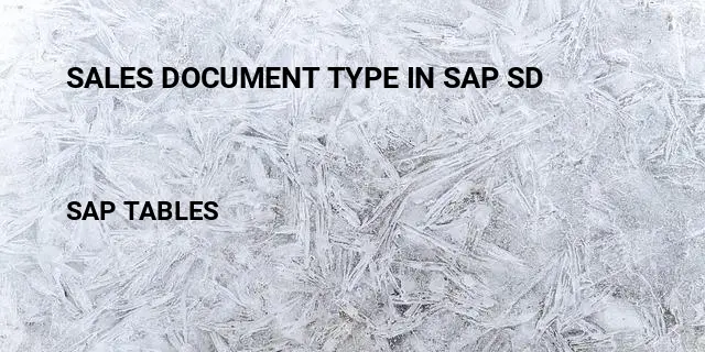 Sales document type in sap sd Table in SAP