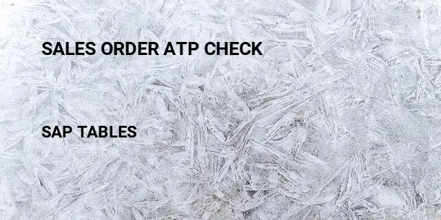 Sales order atp check Table in SAP